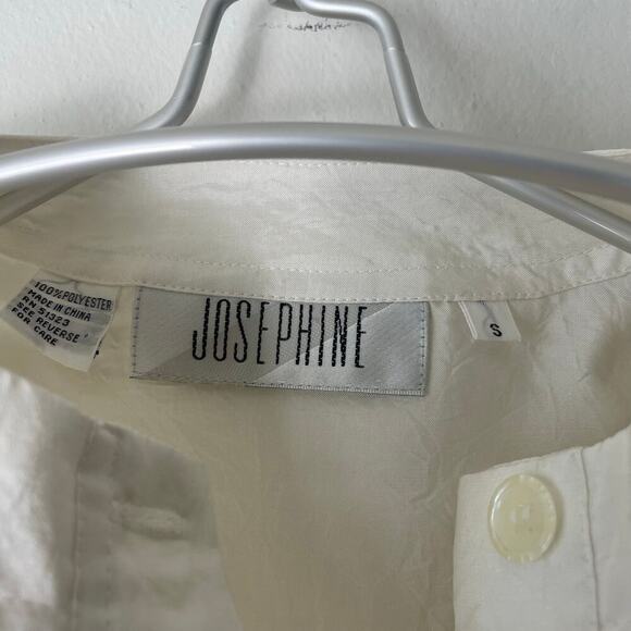 Vintage Josephine Ivory Windbreaker Semi cropped With Shoulder Pads Size Small - Picture 7 of 8